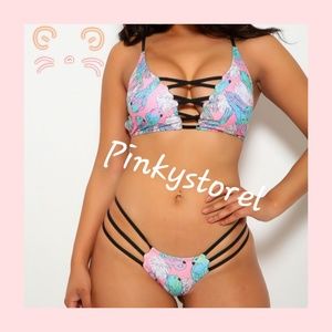 🐦Blue Parrot Bikini 🐦